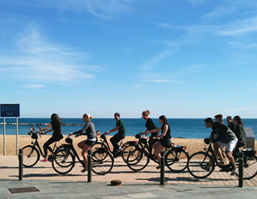 Barcelona bike tour barceloneta beach