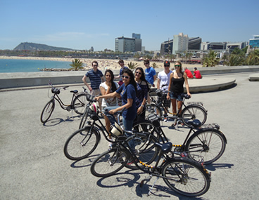 Beach tour Barcelona by bike Port Olimpic