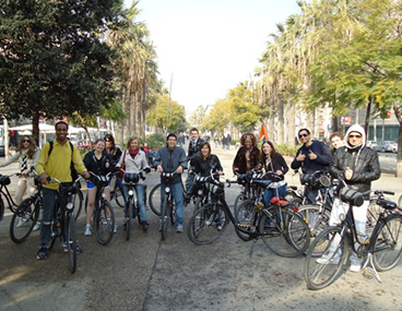 Barcelona bike ride student tour