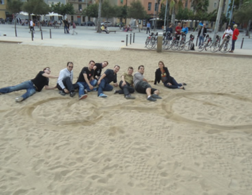 Barcelona bike tour team building Barceloneta beach