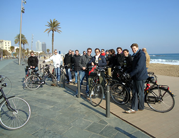 Barcelona fiets tour Strand van Barceloneta
