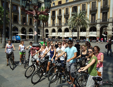 Barcelona fietstocht studenten