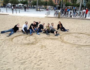 Barcelona fiets tour teambuilding strand van Barceloneta