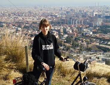 Barcelona fiets tour uitzicht vanaf Tibidabo