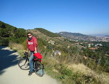Barcelona fiets tour uitzicht vanaf Tibidabo